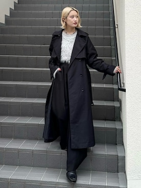 「アイテム（トレンチコート）」を使った、mi-さん（レディース・156cm）の秋コーディネート