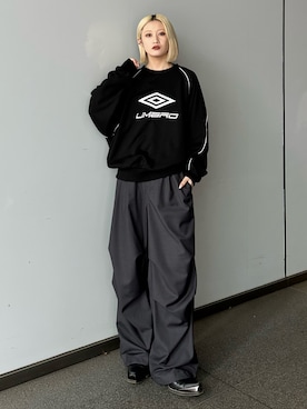 「Lui's（ルイス）のアイテム（パンツ）」を使った、mi-さん（レディース・156cm）の冬コーディネート