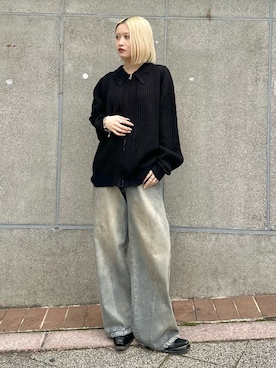 「Lui's（ルイス）のアイテム（パンツ）」を使った、mi-さん（レディース・156cm）の冬コーディネート