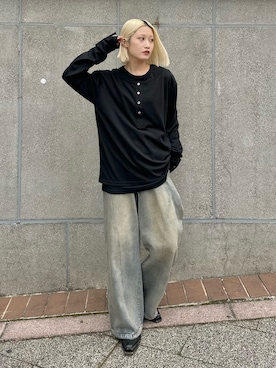 「Lui's（ルイス）のアイテム（パンツ）」を使った、mi-さん（レディース・156cm）の冬コーディネート