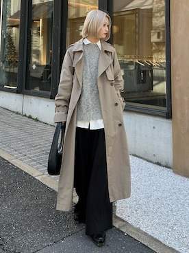 「アイテム（スラックス）」を使った、mi-さん（レディース・156cm）の秋コーディネート