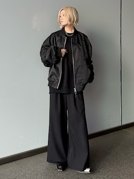 「アイテム（MA-1）」を使った、mi-さん（レディース・156cm）の夏コーディネート
