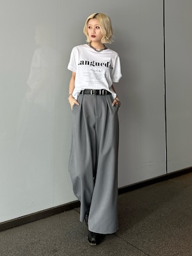 「Lui's（ルイス）のアイテム（スラックス）」を使った、mi-さん（レディース・156cm）の春コーディネート