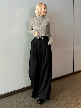 「アイテム（ベルト）」を使った、mi-さん（レディース・156cm）の秋コーディネート