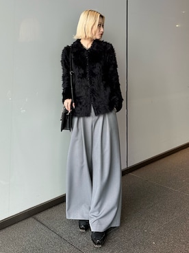 「スラックスパンツ」｜mi-さん（レディース・156cm）の冬コーディネート