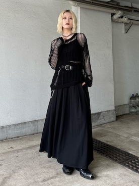 「Lui's（ルイス）の【mi-企画】シルバーチェーンネックレス（ネックレス、シルバー系）」を使った、mi-さん（レディース・156cm）の春コーディネート