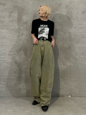 「アイテム（ベルト）」を使った、mi-さん（レディース・156cm）の夏コーディネート