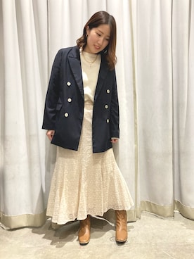「158cmコーデ」｜「アイテム（ブルゾン）」を使った、07ayumnさん（レディース・158cm）の冬コーディネート