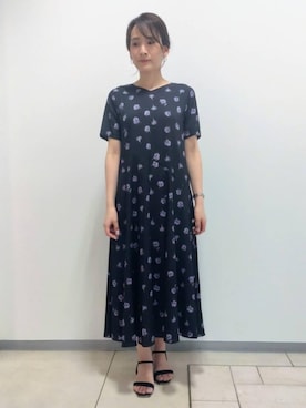 「フラワープリント」｜「アイテム（その他）」を使った、achiさん（レディース・163cm）の夏コーディネート