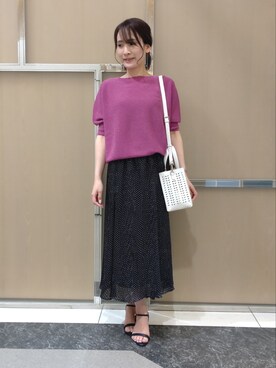 「メッシュバッグ」｜「アイテム（その他）」を使った、achiさん（レディース・163cm）の春コーディネート
