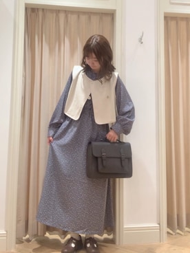 「ダブルボタン」｜「アイテム（ワンピース/ドレス）」を使った、かーびぃさん（レディース・157cm）の秋コーディネート