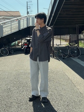 「GU（ジーユー）のアイテム（パンツ）」を使った、もみさん（メンズ・176cm）の春コーディネート