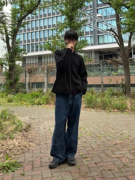 「MUJI Labo（ムジラボ）のアイテム（トップス）」を使った、もみさん（メンズ・176cm）の春コーディネート