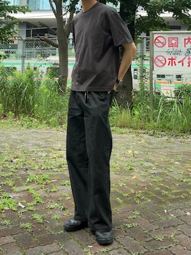 「Adoon plain（アドーンプレーン）のアイテム」を使った、もみさん（メンズ・176cm）の夏コーディネート
