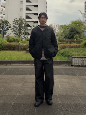 「Adoon plain（アドーンプレーン）のアイテム（パンツ）」を使った、もみさん（メンズ・176cm）の春コーディネート