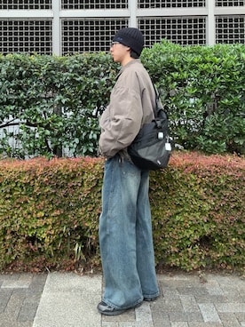 「アイテム（ボディバッグ/ウエストポーチ）」を使った、もみさん（メンズ・176cm）の冬コーディネート