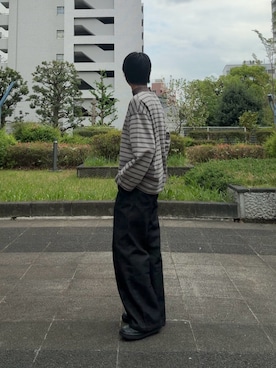 「Adoon plain（アドーンプレーン）のアイテム（パンツ）」を使った、もみさん（メンズ・176cm）の春コーディネート