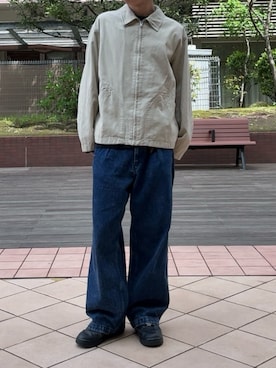 「UNIQLO（ユニクロ）のアイテム（ブルゾン、ベージュ系）」を使った、もみさん（メンズ・176cm）の春コーディネート