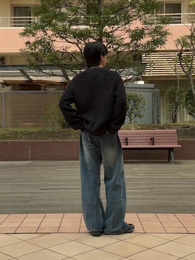 「MUJI Labo（ムジラボ）のアイテム（トップス）」を使った、もみさん（メンズ・176cm）の春コーディネート