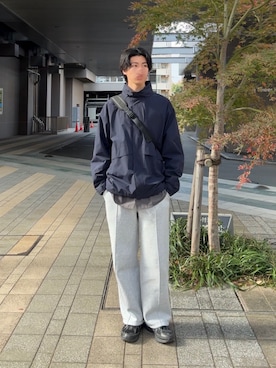 「オトナカジュアル」｜「アイテム（ナイロンジャケット）」を使った、もみさん（メンズ・176cm）の冬コーディネート