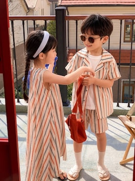 「aimoha（アイモハ）のアイテム」を使った、aimoha-kids-さん（キッズ・100cm）の夏コーディネート