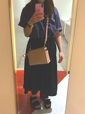 「Lee（リー）のアイテム（Tシャツ/カットソー）」を使った、aikaさん（レディース・157cm）の夏コーディネート