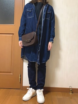 「仕事コーデ」｜「アイテム（シャツワンピース）」を使った、aikaさん（レディース・157cm）の秋コーディネート