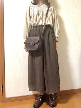 「ブラウンコーデ」｜「アイテム（アナログ腕時計）」を使った、aikaさん（レディース・157cm）の秋コーディネート