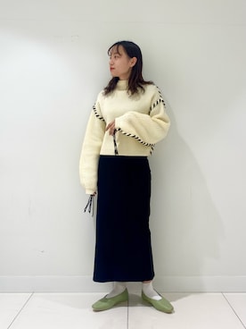 「アイテム（その他シューズ、グリーン系）」を使った、　AMIさん（レディース・158cm）の冬コーディネート