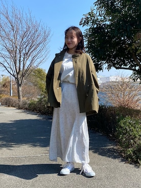 「SENSE OF PLACE by URBAN RESEARCH（センスオブプレイスバイアーバンリサーチ）のアイテム（モッズコート）」を使った、　AMIさん（レディース・158cm）の春コーディネート