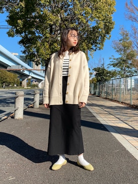 「アイテム（その他シューズ、グリーン系）」を使った、　AMIさん（レディース・158cm）の冬コーディネート