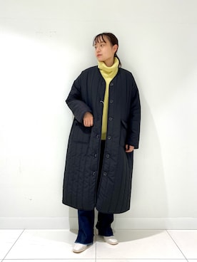 「タートルネック」｜「アイテム（ナイロンジャケット）」を使った、　AMIさん（レディース・158cm）の秋コーディネート