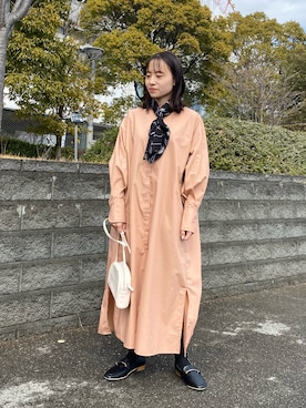 「スクエアトゥ」｜「アイテム（シャツワンピース）」を使った、　AMIさん（レディース・158cm）の冬コーディネート