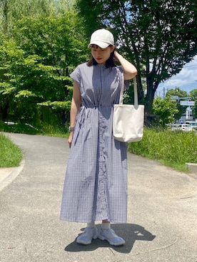 「SENSE OF PLACE by URBAN RESEARCH（センスオブプレイスバイアーバンリサーチ）のアイテム（シャツワンピース）」を使った、　AMIさん（レディース・158cm）の春コーディネート