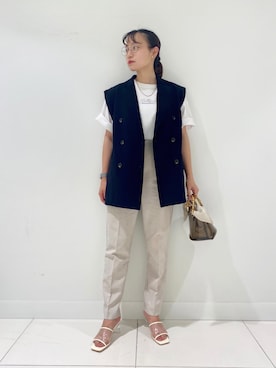 「クリアサンダル」｜「アイテム（ジャケット/アウター）」を使った、　AMIさん（レディース・158cm）の夏コーディネート