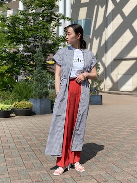 「タックイン」｜「アイテム（ワンピース/ドレス）」を使った、　AMIさん（レディース・158cm）の春コーディネート
