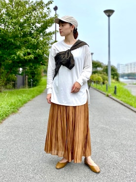 「スクエアトゥ」｜「アイテム（キャップ）」を使った、　AMIさん（レディース・158cm）の秋コーディネート