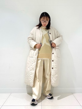 「メガネ女子」｜「アイテム（ナイロンジャケット）」を使った、　AMIさん（レディース・158cm）の秋コーディネート