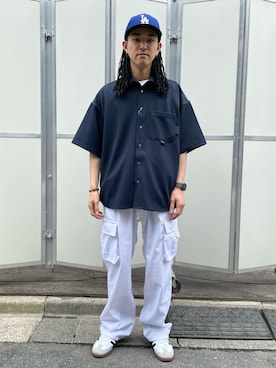 「アイテム（カーゴパンツ、ホワイト系）」を使った、KENTOさん（メンズ・178cm）の夏コーディネート