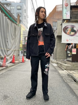 「PLEASURES（プレジャー）のアイテム（パンツ）」を使った、KENTOさん（メンズ・178cm）の秋コーディネート