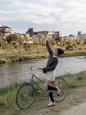 「アイテム（ソックス/靴下）」を使った、2003さん（レディース・157cm）の秋コーディネート