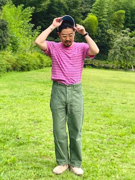 「アイテム（サンダル）」を使った、yuhei0222さん（メンズ・164cm）の春コーディネート