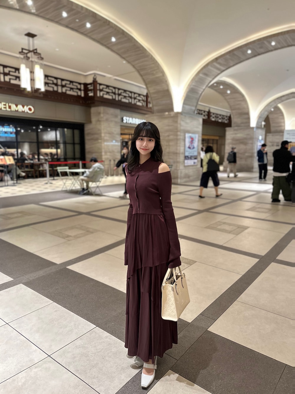 アシメティアードスカートコンビニットワンピース&カーディガン FRAY I.D アシメティアードスカートコンビニットワンピース+カーディガン