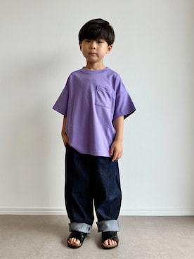 「GU（ジーユー）のアイテム」を使った、とりしゅりさん（キッズ・110cm）の夏コーディネート