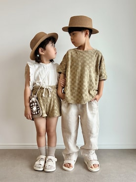 「aimoha（アイモハ）のアイテム」を使った、とりしゅりさん（キッズ・110cm）の夏コーディネート
