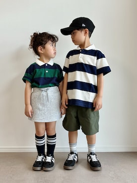 「devirock（デビロック）のアイテム（シューズ）」を使った、とりしゅりさん（キッズ・110cm）の夏コーディネート