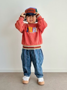 「Ocean&Ground（オーシャン&グラウンド）のアイテム」を使った、とりしゅりさん（キッズ・100cm）の春コーディネート