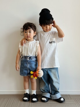 「アイテム（スカート）」を使った、とりしゅりさん（キッズ・100cm）の秋コーディネート