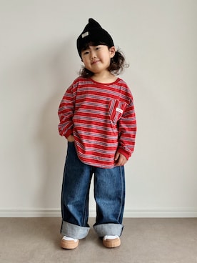 「ZARA KIDSのアイテム」を使った、とりしゅりさん（キッズ・100cm）の春コーディネート