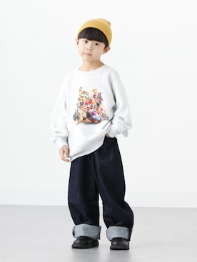 「こども ビームス（コドモビームス）のアイテム（帽子）」を使った、とりしゅりさん（キッズ・110cm）の秋コーディネート